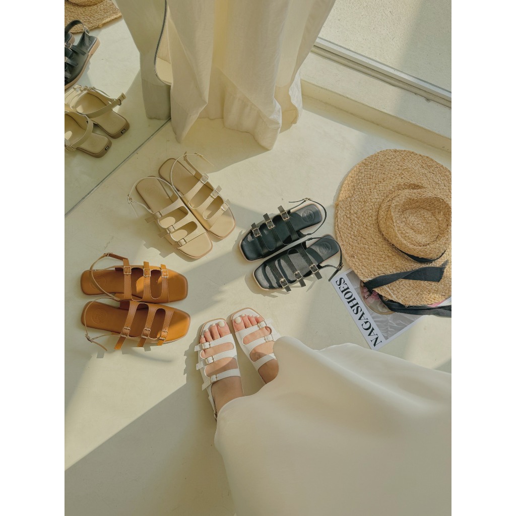 SANDAL NAGASHOES 3 QUAI NGANG PHỐI KHÓA NAS215