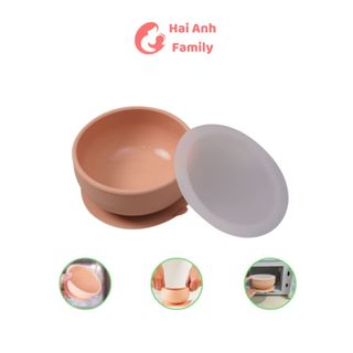 Chén/Bát Ăn Dặm Cho Bé Silicon Hanin Có Đế Hít Bàn Chống Trượt