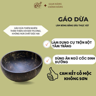 Gáo dừa trộn bột đắp mặt nạ, đựng kem, ăn cơm, dùng trong decor