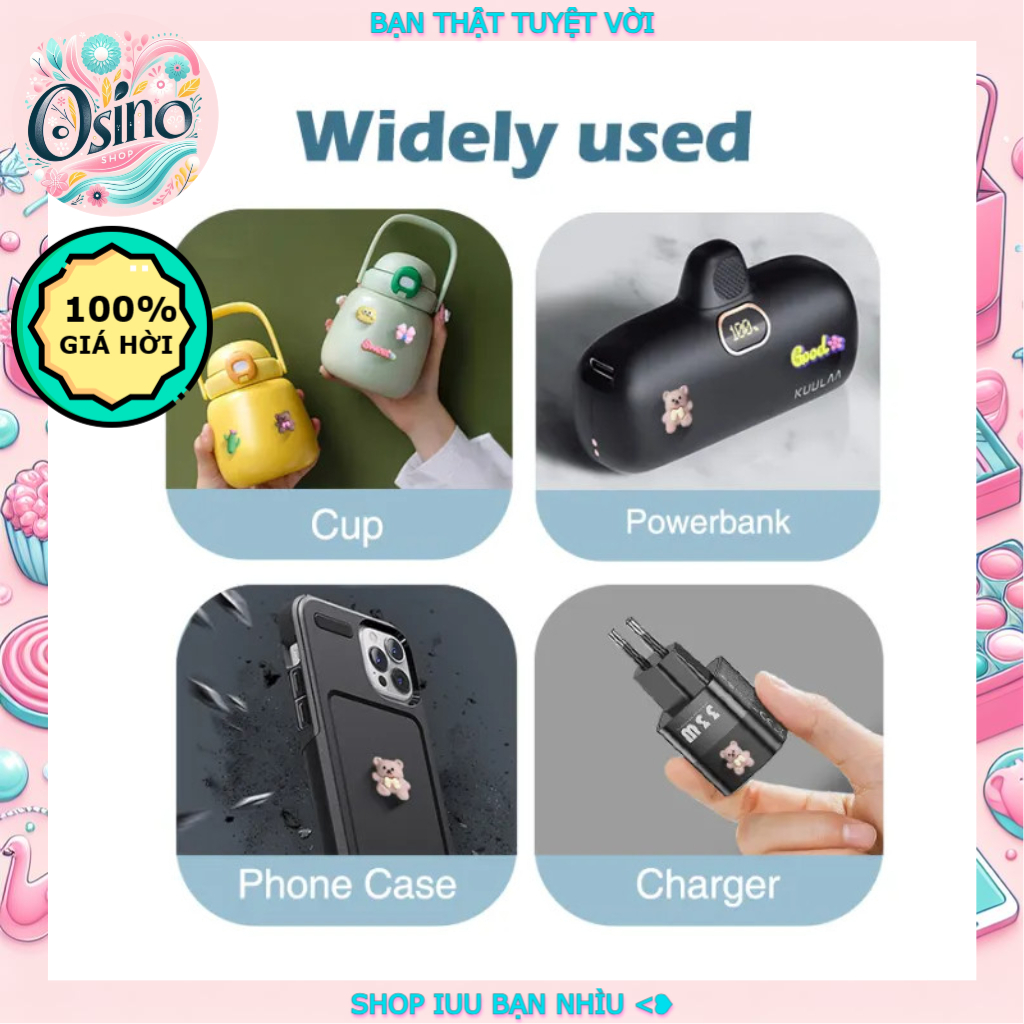 KUULAA 4 Cái/gói (Ngẫu Nhiên) Nhãn Dán 3D Chống Thấm Nước Được Sử Dụng Rộng Rãi Trang Trí