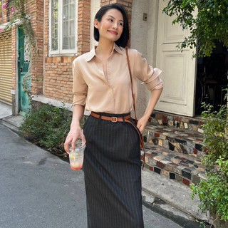 Áo sơ mi tay dài lụa tuyết THEKAT.SHOP trẻ trung, thanh lịch