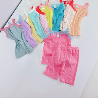  Bộ 2 dây quần lửng bé gái chấm bi 