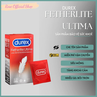 Bao cao su Durex Fetherlite Ultima siêu mỏng, nhiều gel bôi trơn. Hộp 12 bcs size 52mm