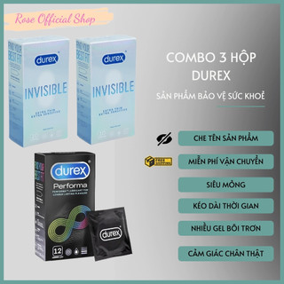 Hộp 12 bao cao su Durex Invisible khuyến mãi 1 hộp 12 bao Durex Performa