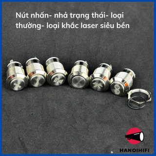 Nút nhấn nhả vỏ kim loại phi 12mm chống thấm nước, tự phục hồi trạng thái dùng làm nút đề xe