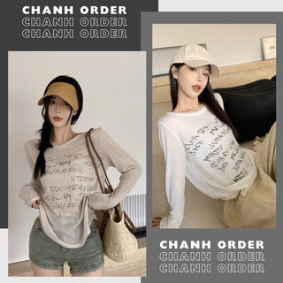 Áo Phông Giấy In Chữ Cổ Tròn Phong Cách Hàn Quốc