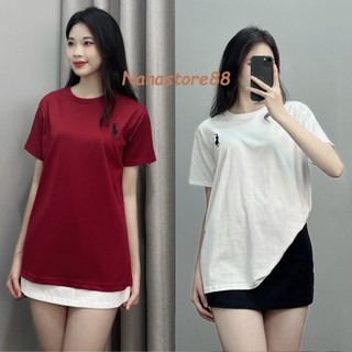 Áo phông nữ ngắn tay thêu hình ngựa BigSize, áo thun nữ ngắn tay thêu họa tiết Basic 267T