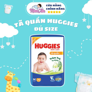  Tã quần Huggies Tràm trà tự nhiên Skin Care M76 L68 XL60 XXL54  Tặng 8M  