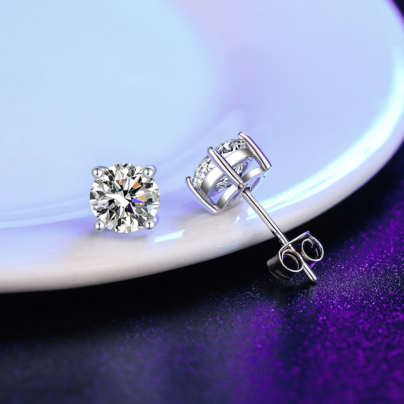 Bông tai kim cương nhân tạo Moissanite 5-8 ly kiểm định GRA Kann Jewelry FY-206