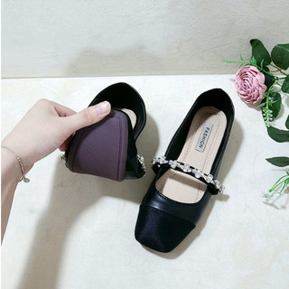 Giày búp bê đế dẻo đính đá lấp lánh