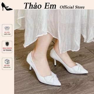 Giày Cao Gót Nữ Công Sở Dự Tiệc gót cao 7cm ( Giày nơ 7p)