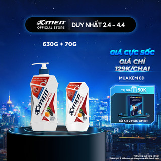 Combo Sữa tắm X-Men Clean & Fresh Sạch Khuẩn Khử Mùi 630g + Sữa tắm X-Men Clean & Fresh Sạch Khuẩn Khử Mùi 70G