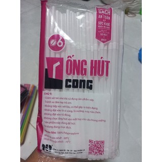 Ống hút cong màu trắng phi 6 -
