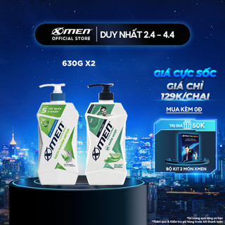 Combo Sữa tắm X-Men Clean & Fresh Sạch Khuẩn Detox 630g + Dầu gội X-Men Clean & Fresh 2X Khỏe Mượt 630g