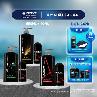 Combo Sữa Tắm X-Men for Boss 650g + Lăn khử mùi X-Men for Boss Intense 40ml