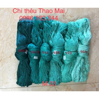 Chỉ cotton kg mã dmc tone xanh cổ vịt 250g/bó