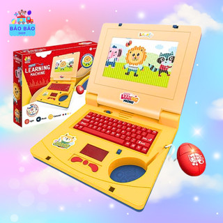 Laptop đồ chơi cho bé, máy tính xách tay đồ chơi cho bé có nhạc đèn và chuột
