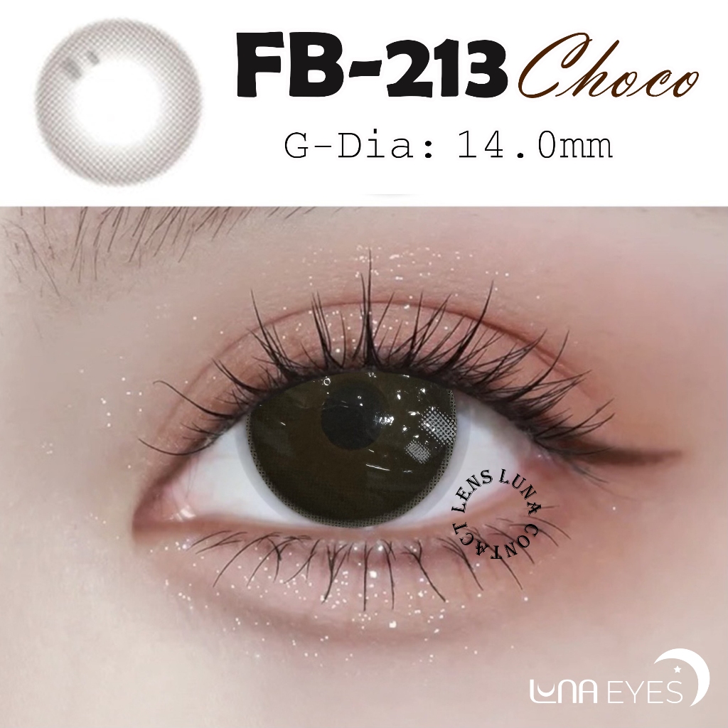 [1 year] Kính áp tròng LUNA EYES FB-213 BLACK/CHOCO - Lens size nhỏ