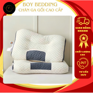 Gối mát xa,massage cổ vai gáy giảm đau mỏi chất liệu cotton dệt kim,gối ngủ spa thoáng khí bảo vệ đốt sống cổ