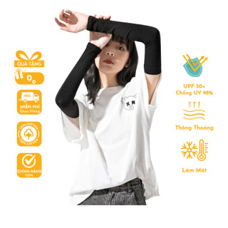 Găng tay chống nắng hè nam nữ chống tia UV co giãn tốt bảo vệ tay khi đi ngoài đường có lỗ xỏ ngón