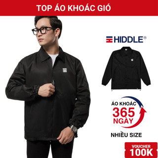 Áo khoác dù nam cao cấp 2 lớp HIDDLE màu đen khóa kéo chống nắng kháng nước| H05-AK3