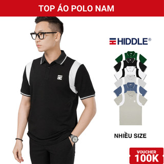 Áo polo nam cao cấp phối sọc vai HIDDLE cotton cá sấu nhiều màu có size 40kg-80kg | H05-T1