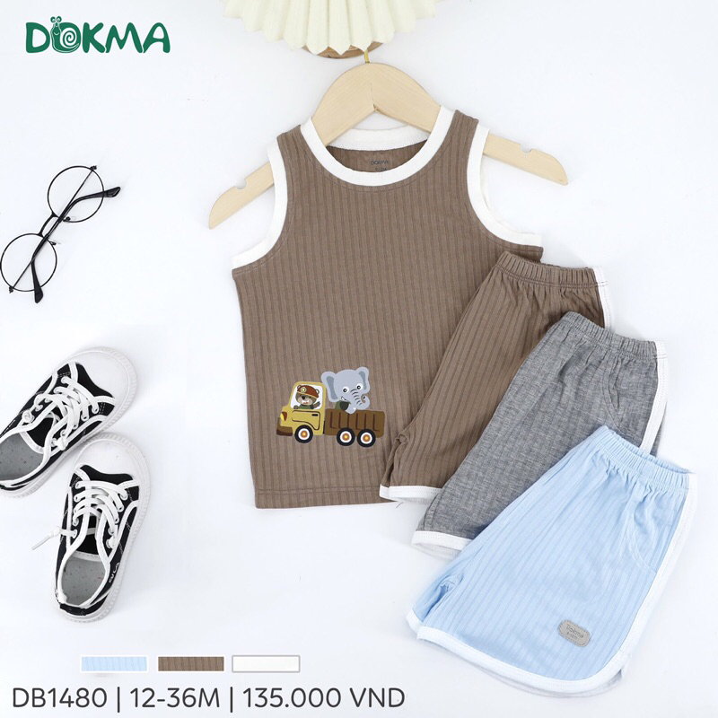[DOKMA/CHÍNH HÃNG] BỘ BA LỖ THUN TĂM DOKMA QUẦN ĐÙI MÙA HÈ CHO BÉ TRAI 9-36M