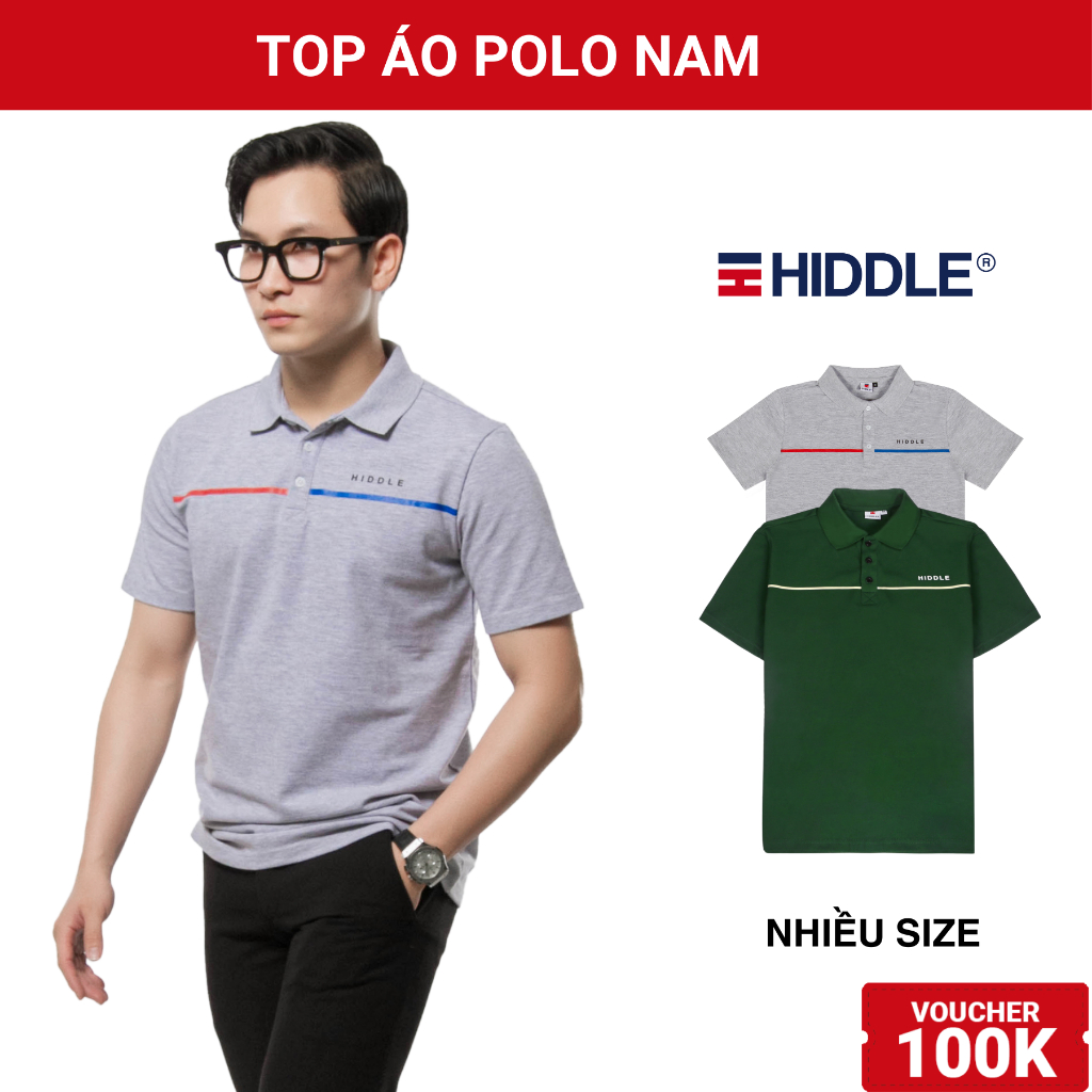 Áo polo phối màu nam cao cấp HIDDLE kẻ sọc tinh tế, vải thun cá sấu nhiều size | H02-T06