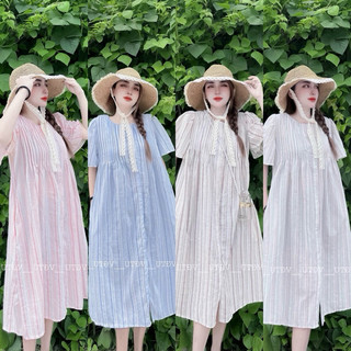 Váy Kẻ Dáng Babydoll Li Ngực