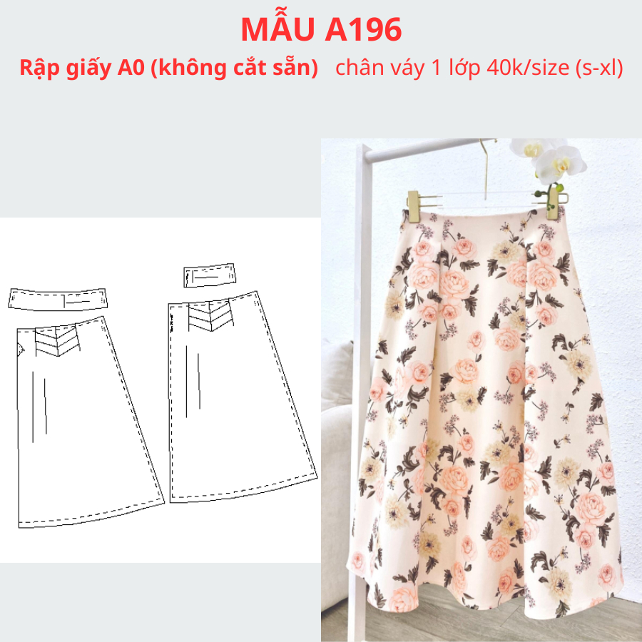 RẬP GIẤY A0 CHÂN VÁY A196