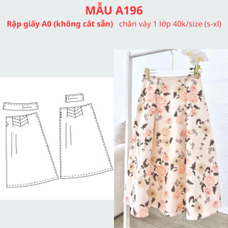Rập giấy a0 chân váy a196