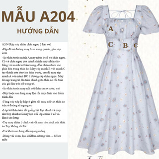 RẬP GIẤY A0 ĐẦM CỔ VUÔNG A204