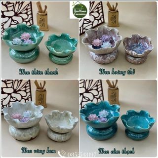 Bát sen thả hoa bát sen tắm phật bát minh đường tụ thuỷ gốm sứ bát tràng