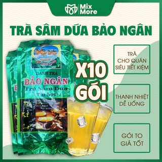 Combo 10 gói trà sâm dứa Bảo Ngân 350g date mới pha trà đá, trà nóng giá tiết kiệm Mixmore