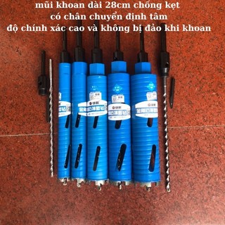 Mũi khoan rút lõi khô chống kẹt, có mũi định tâm phi mm dài 280mm