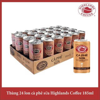 Hỏa Tốc HCM Thùng 24 lon cà phê sữa Highland Coffee 185ml