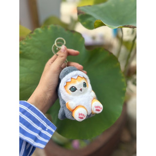 Móc Khóa mèo cá mập mẫu mới-2 khoen vàng cao cấp