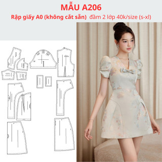 Rập giấy a0 đầm a206