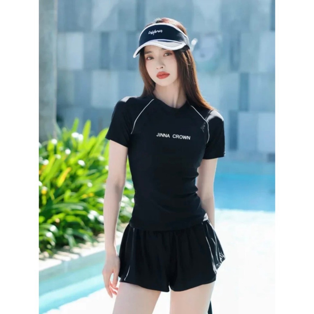 Đồ Bơi Đi Biển Áo Ngắn Tay in chữ Quần 2 Lớp dáng thể thao Lanbishop MS935  (Size S,M,L,XL,XXL) | BigBuy360 - bigbuy360.vn