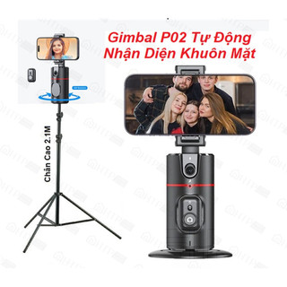  Gimbal P01 & P02 Quay 360o Nhận Dạng Khuôn Mặt  Cử Chỉ AI Tự Động ,Có Sẵn Remote Tripod 2m1  Chụp Ảnh Livestream.. 