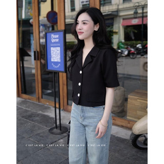 Áo vest Đen ngắn tay C'est lavie
