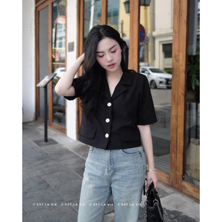 Áo vest Đen ngắn tay C'est lavie