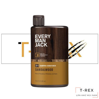 [ Đồ Xịn ] Dầu Gội Đầu 2 In 1 Every Man Jack Sandalwood 400ML (Dầu Gội Xả)