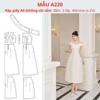 Rập giấy a0 đầm trễ vai a220