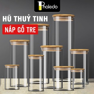 Lọ Thuỷ Tinh Nắp Gỗ Tre Chịu Nhiệt, Hũ Đựng Thực Phẩm Có Nắp Đậy Kín Bằng Gỗ Tre Đựng Đồ Đa Năng Dung Tích Lớn PHALEDO