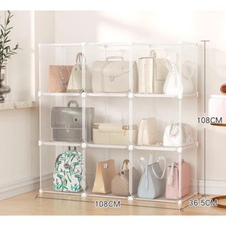   HÀNG LOẠI 1  Tủ nhựa ghép trong suốt đựng túi xách lắp ghép tiện lợi  3-10 Ô  