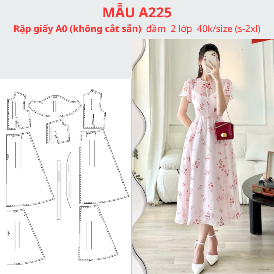 RẬP GIẤY A0 ĐẦM  XOÈ 2 LỚP A225