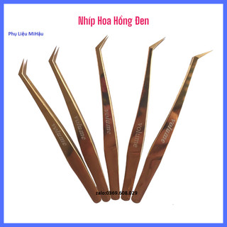 [ Bao Test ] Nhíp Hoa Hồng Đen Phủ Nhám Nano_Nhíp Volume Cao Cấp_Nhíp Gắp Mi Tách Nối Classic_Nhíp Tạo Fan_Cây Vuốt Mi