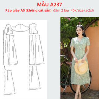 Rập giấy a0 đầm nhún ngực a237