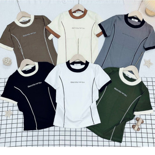 Áo thun baby tee tay viền màu in chữ BLACKENERGY chất cotton co dãn 4 chiều, chất siêu đep hình thật shop tự chụp